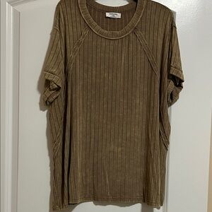 Zenana Outfitters Tan Striped Top